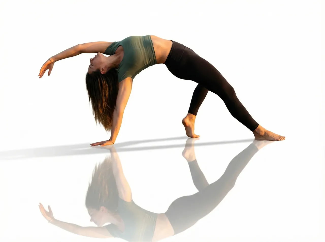 Yoga instructor demonstrating reliability of studio management software